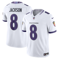 Baltimore Ravens Lamar Jackson White Vapor F.U.S.E. Stitched Limited Jersey product image 1, provided for visual reference