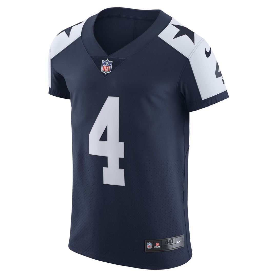 Dallas Cowboys Dak Prescott White Vapor Elite Player Jersey product image 8, provided for visual reference and product