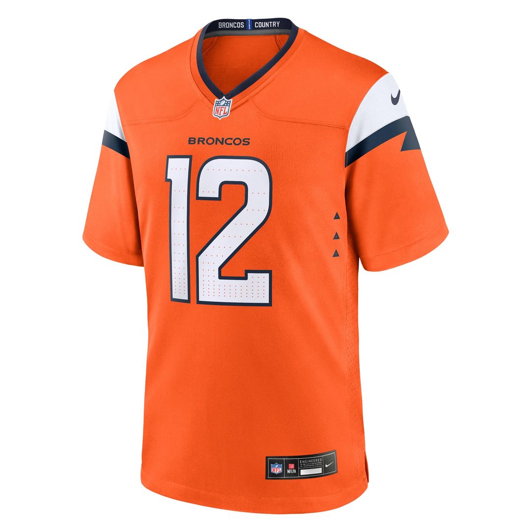 Denver Broncos RJ Harvey Orange Team Game Jersey product image 2, provided for visual reference and product detail review