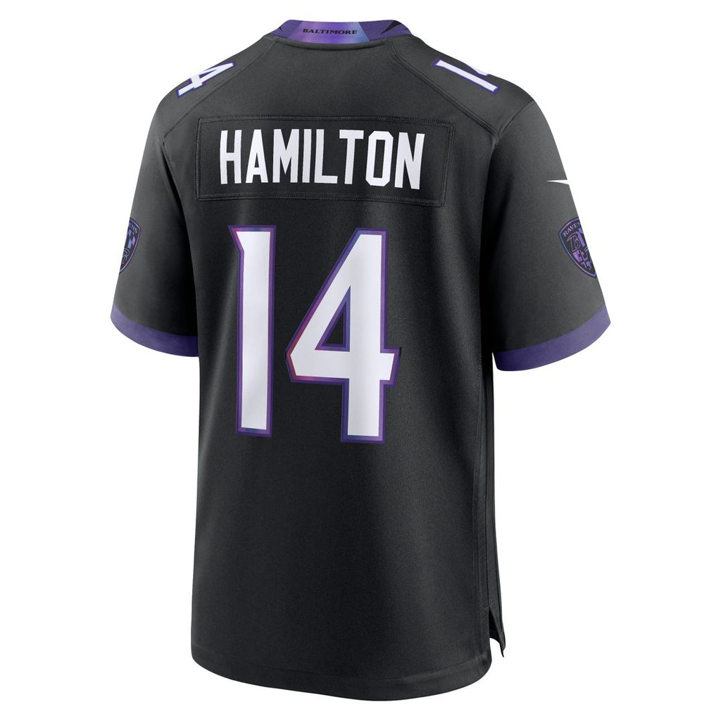 Baltimore Ravens Kyle Hamilton Black Alternate Game Jersey product image 3, provided for visual reference and product detail
