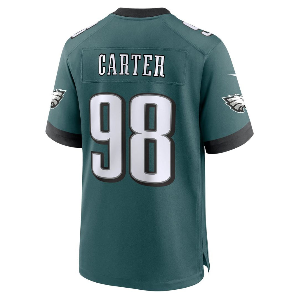 Philadelphia Eagles Jalen Carter Midnight Green Team Game Jersey product image 3, provided for visual reference and product