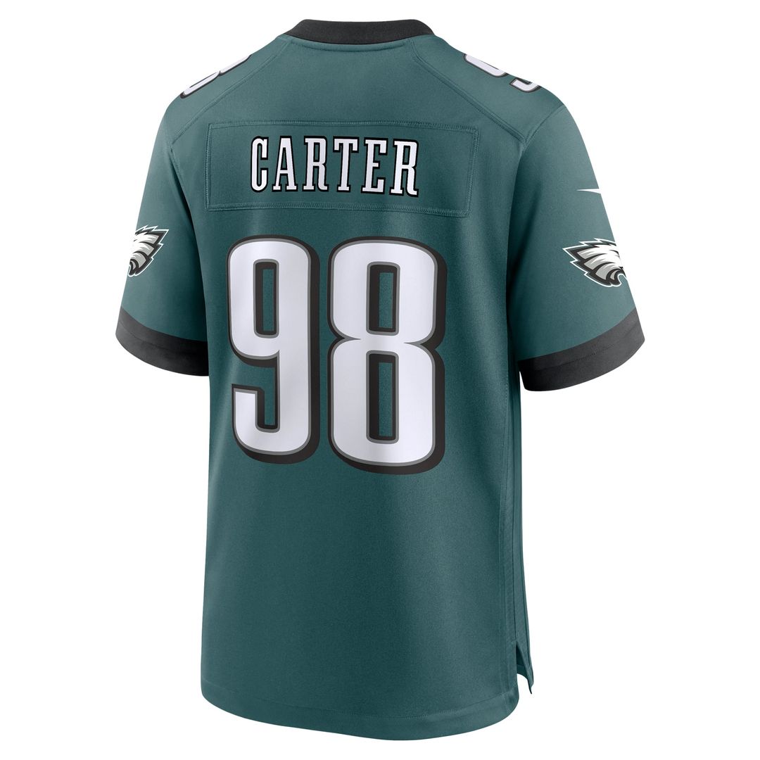 Philadelphia Eagles Jalen Carter Midnight Green Team Game Jersey product image 3, provided for visual reference and product