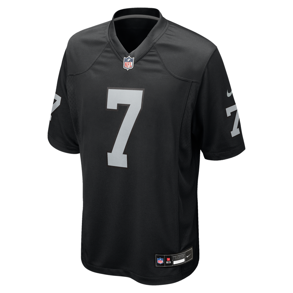 Las Vegas Raiders Quay Walker Black Team Game Jersey product image 2, provided for visual reference and product detail review