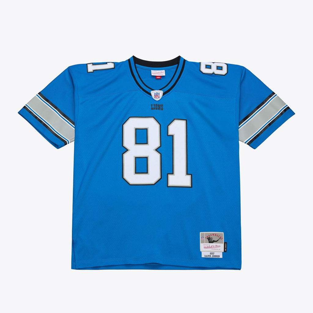 Detroit Lions Calvin Johnson Blue 2007 Legacy Replica Jersey product image 1, provided for visual reference and product