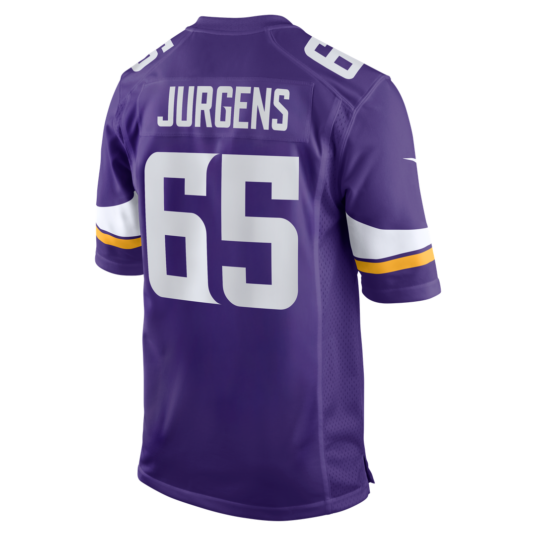 Minnesota Vikings Michael Jurgens Purple Game Jersey product image 3, provided for visual reference and product detail review