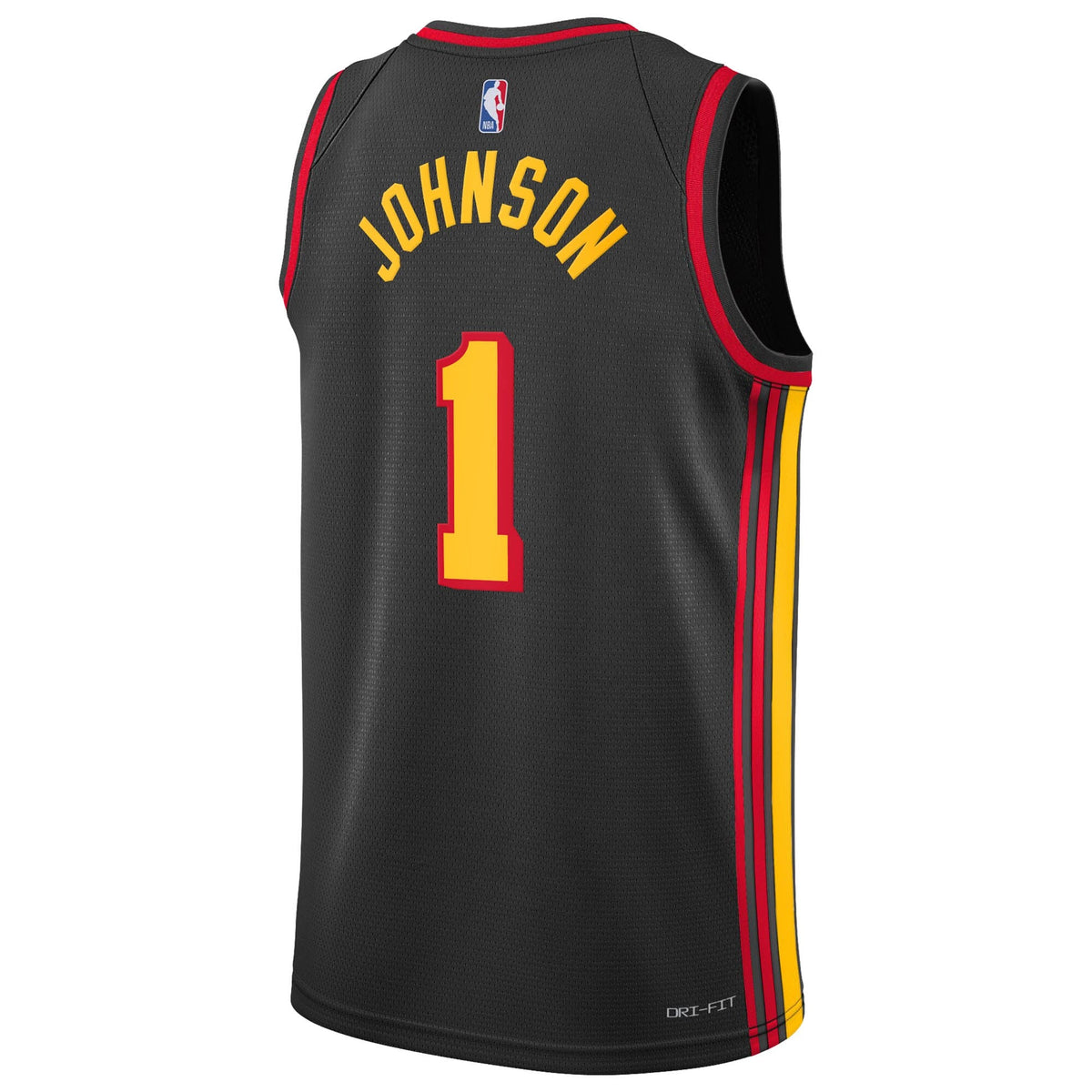 Jalen Johnson Atlanta Hawks Statement Edition Swingman Jersey - Black - Youth product image 4, provided for visual reference