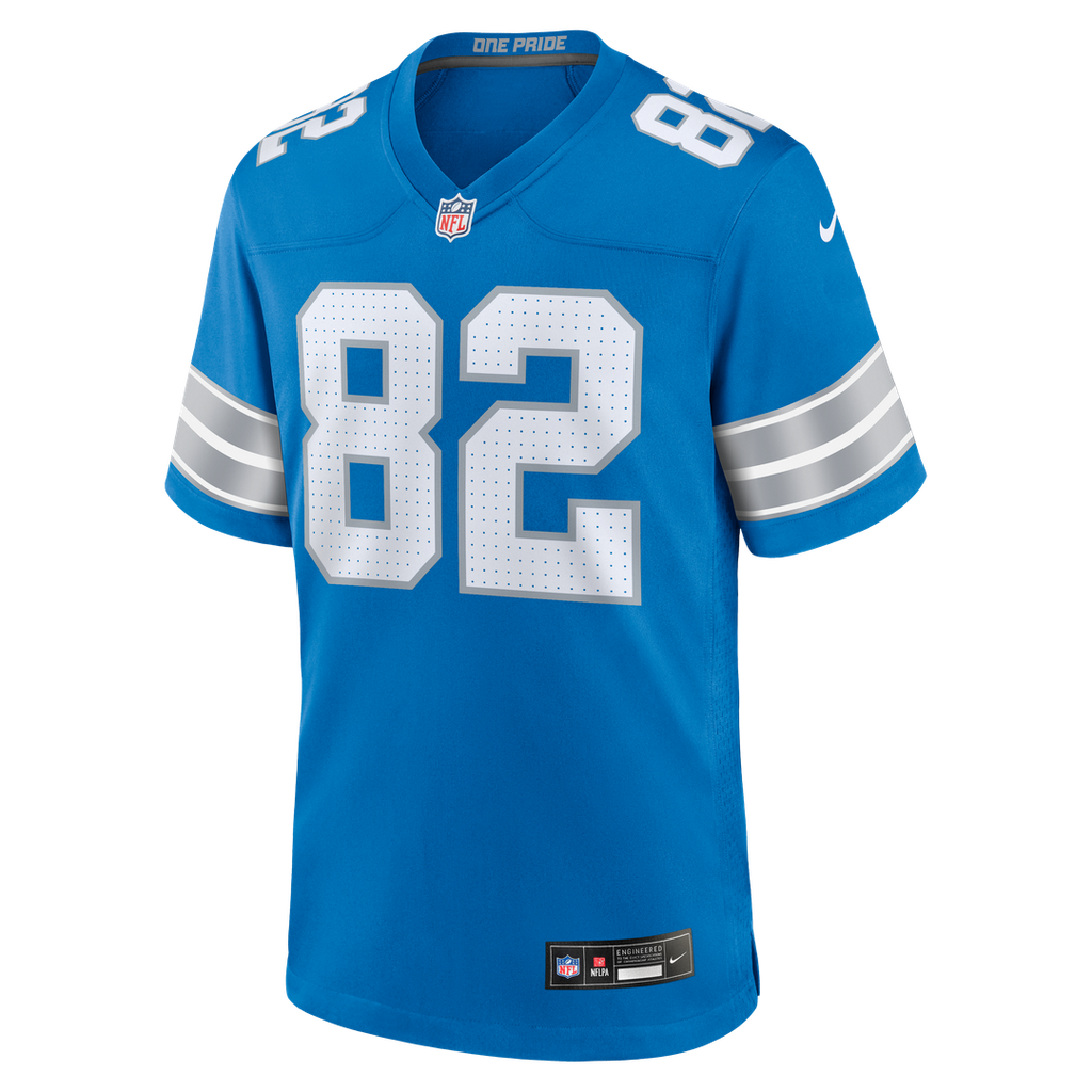Detroit Lions Thomas Gordon Blue Team Game Jersey product image 2, provided for visual reference and product detail review