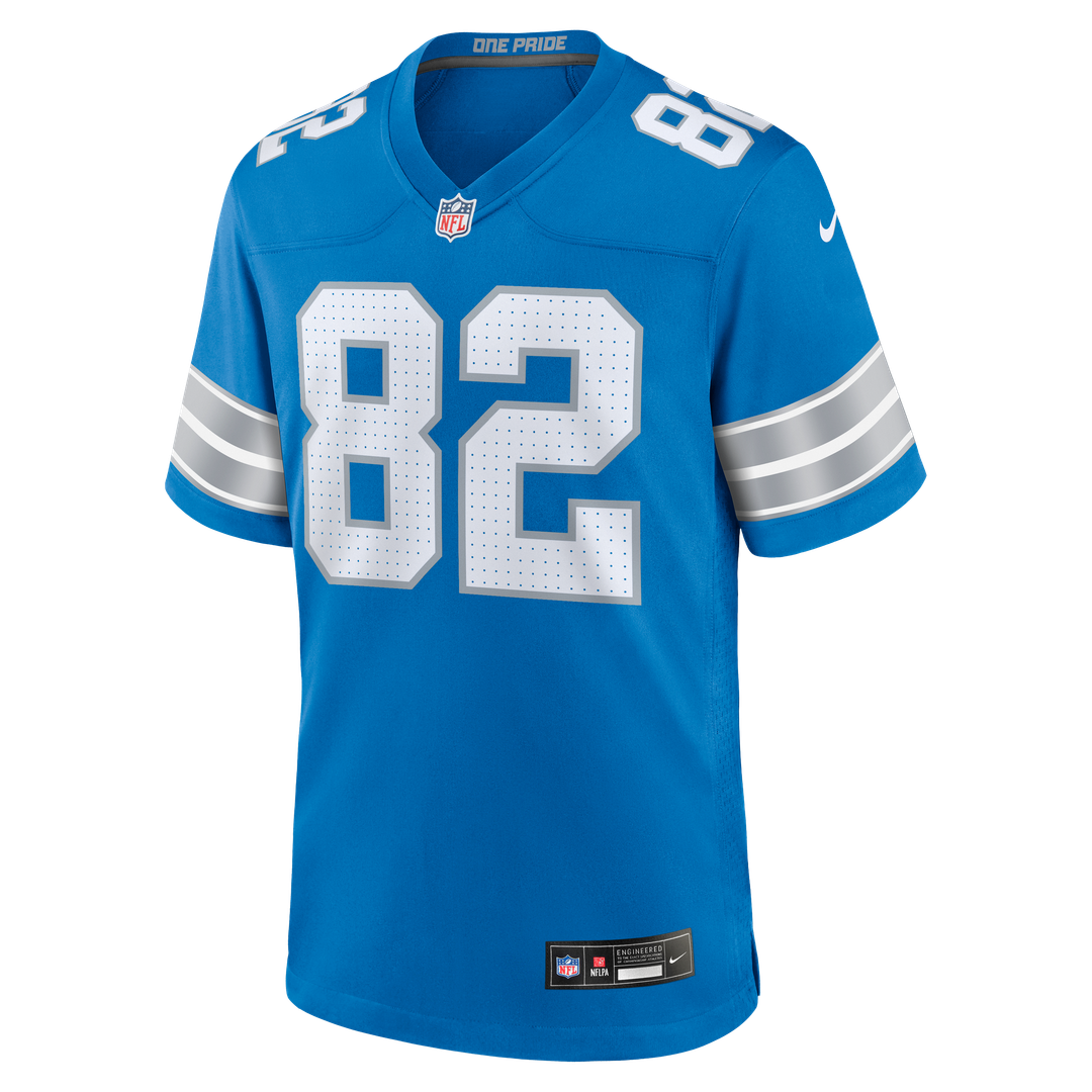 Detroit Lions Thomas Gordon Blue Team Game Jersey product image 2, provided for visual reference and product detail review