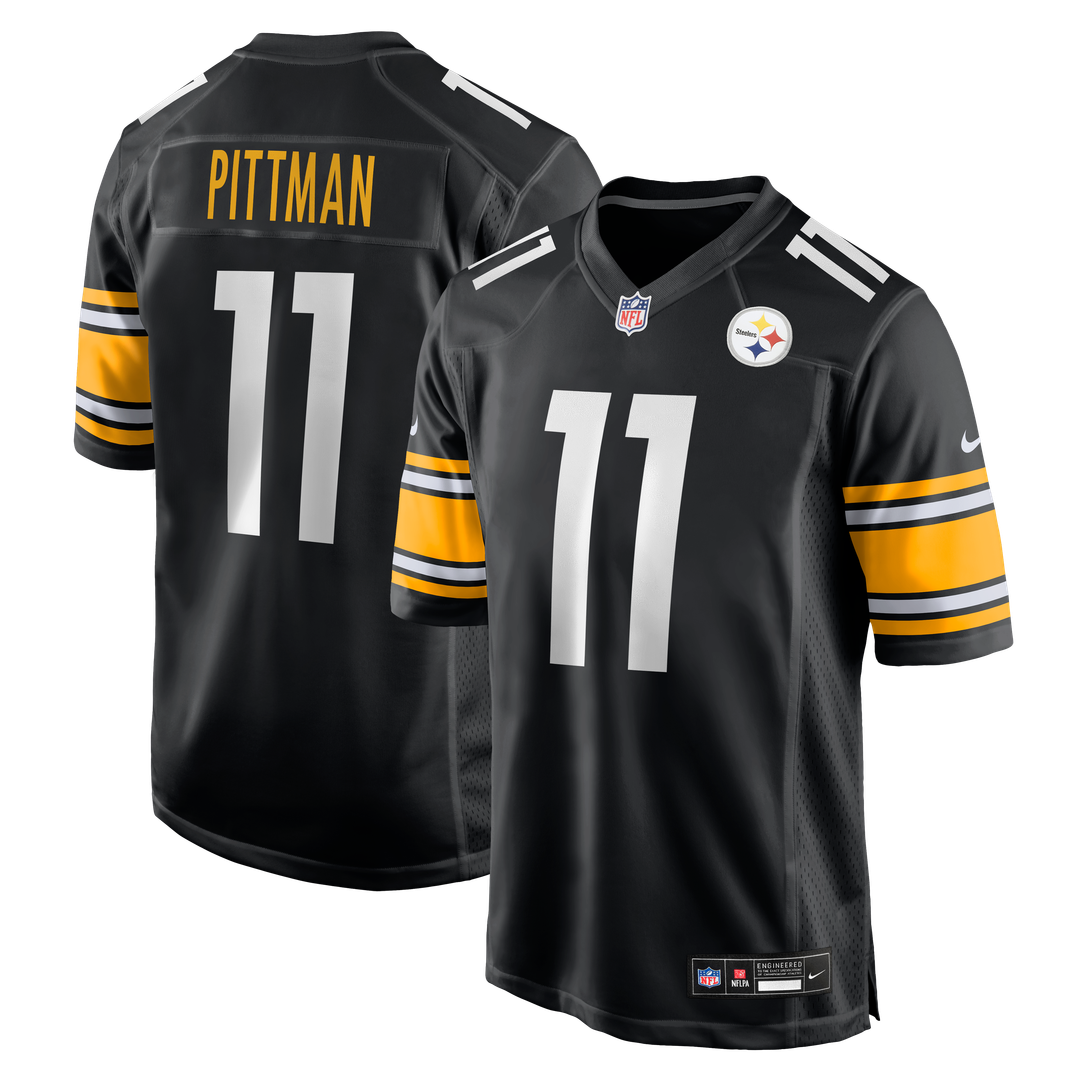 Pittsburgh Steelers Michael Pittman Jr. Black Game Jersey product image 1, provided for visual reference and product detail