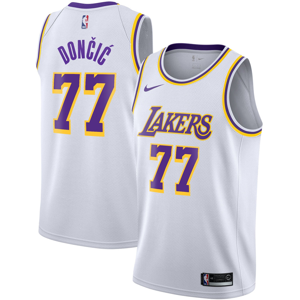 Luka Dončić Los Angeles Lakers Association Edition Swingman Jersey - White - Youth product image 1, provided for visual