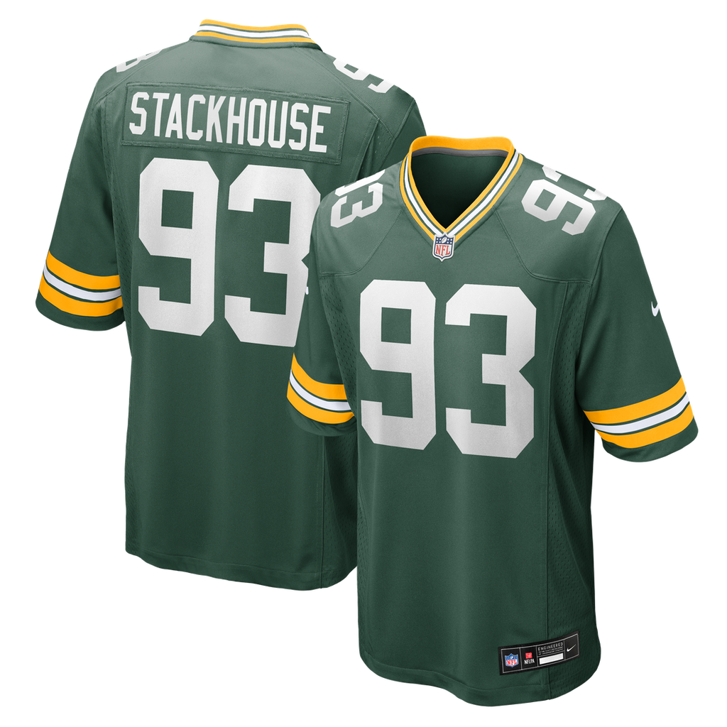 Green Bay Packers Nazir Stackhouse Green Team Game Jersey product image 1, provided for visual reference and product detail