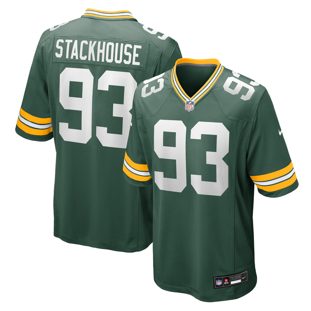 Green Bay Packers Nazir Stackhouse Green Team Game Jersey product image 1, provided for visual reference and product detail
