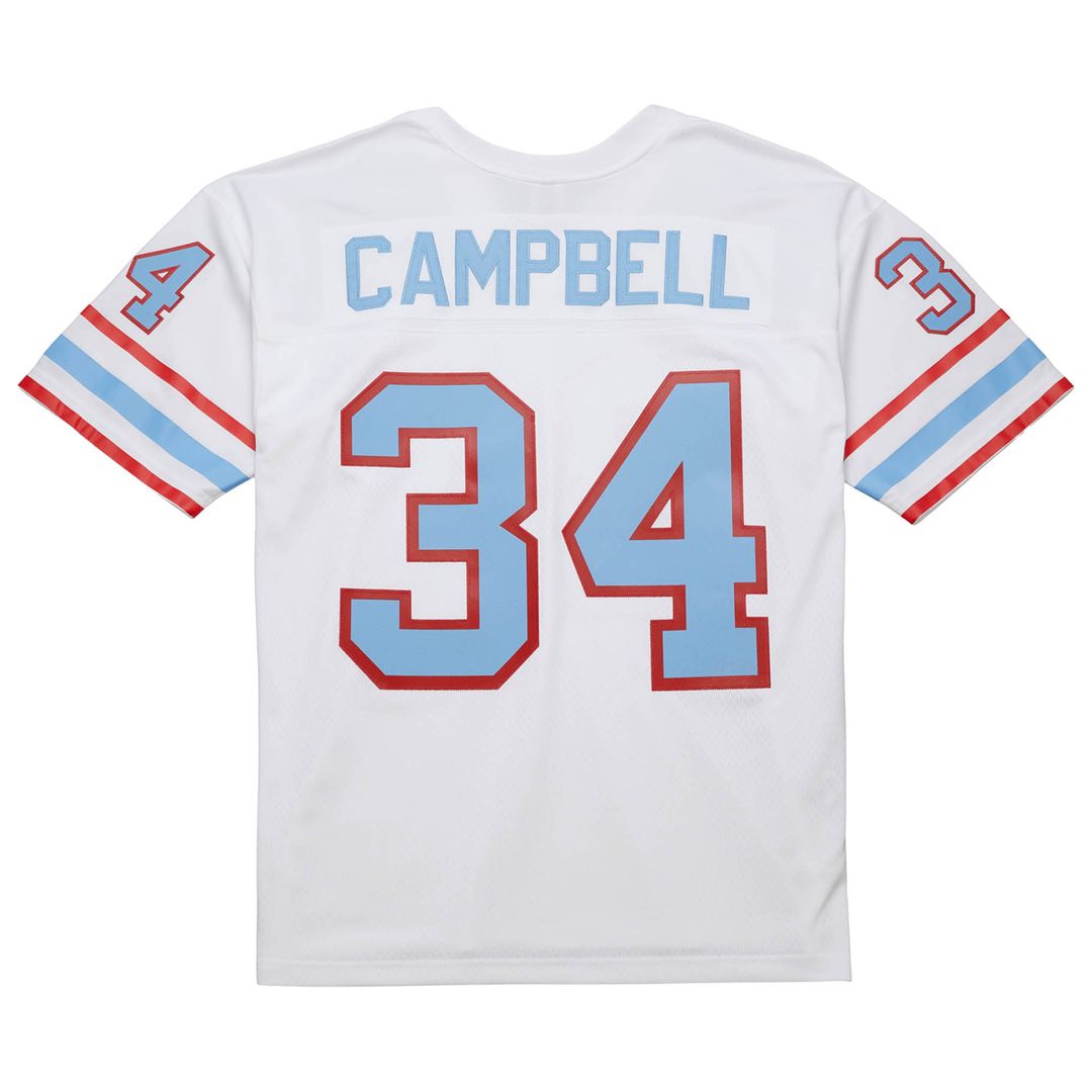 Houston Oilers Earl Campbell White 1979 Legacy Replica Jersey product image 3, provided for visual reference and product