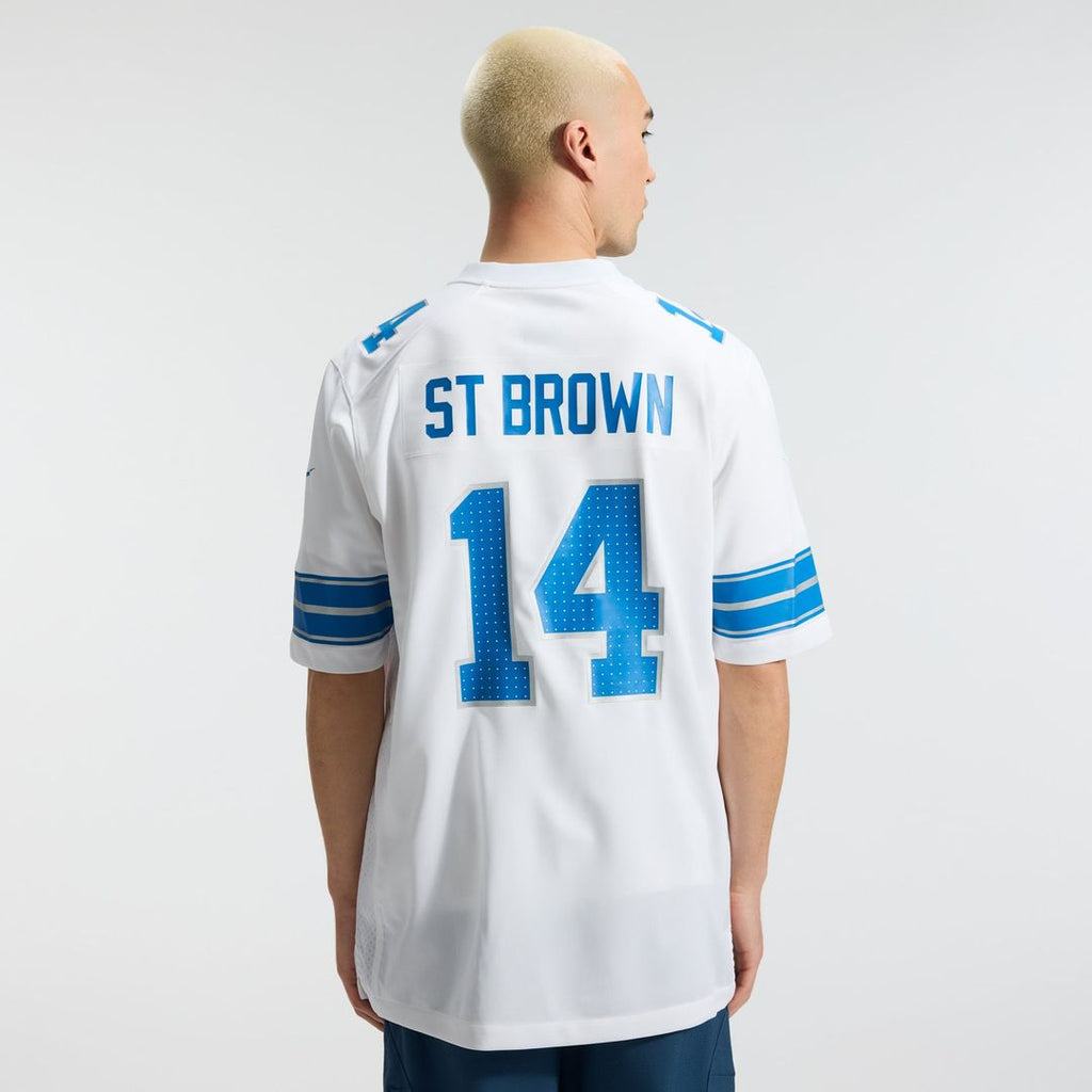 Detroit Lions Amon-Ra St. Brown Blue Game Jersey product image 29, provided for visual reference and product detail review