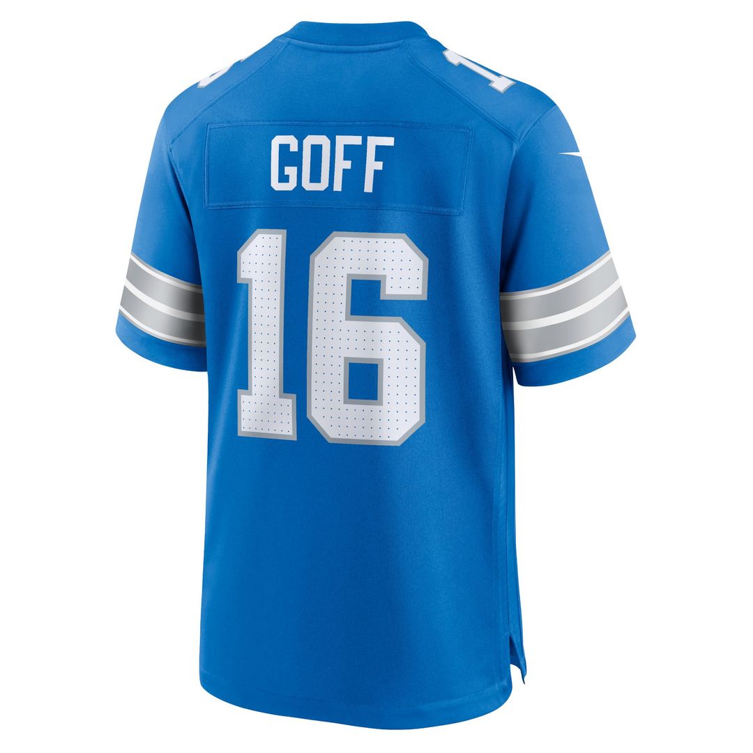 Detroit Lions Jared Goff Blue Game Jersey product image 20, provided for visual reference and product detail review