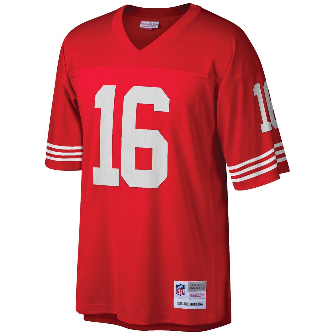 San Francisco 49ers Joe Montana Scarlet Big & Tall 1990 Retired Player Replica Jersey product image 2, provided for visual