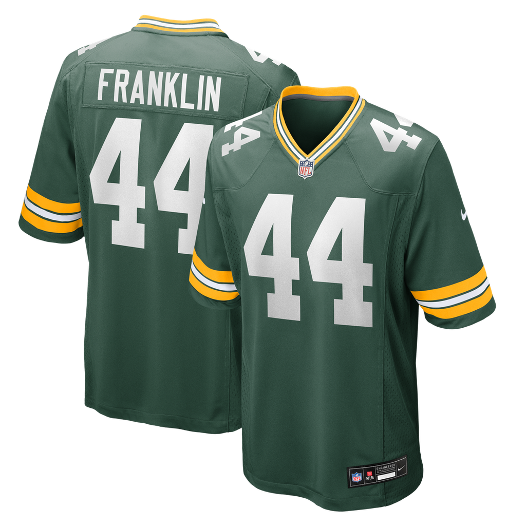 Green Bay Packers Zaire Franklin Green Game Jersey product image 1, provided for visual reference and product detail review