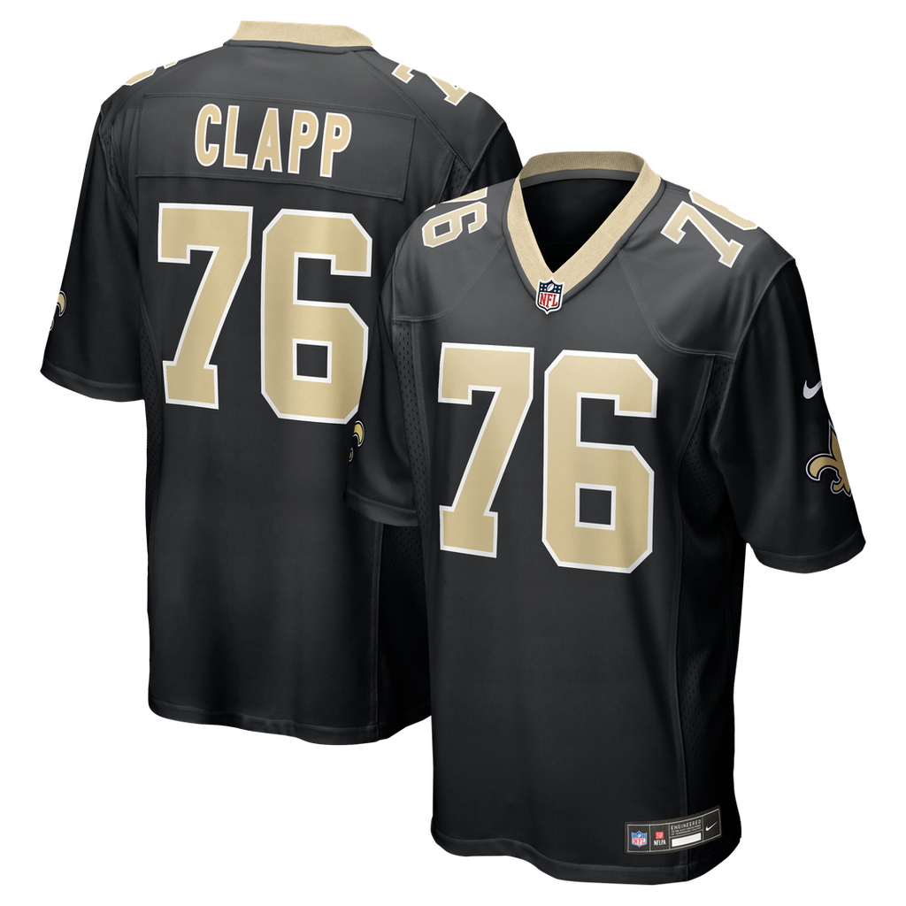 New Orleans Saints Will Clapp Black Team Game Jersey product image 1, provided for visual reference and product detail review