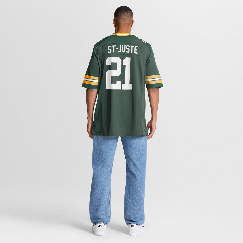 Green Bay Packers Benjamin St-Juste Green Team Game Jersey product image 5, provided for visual reference and product detail