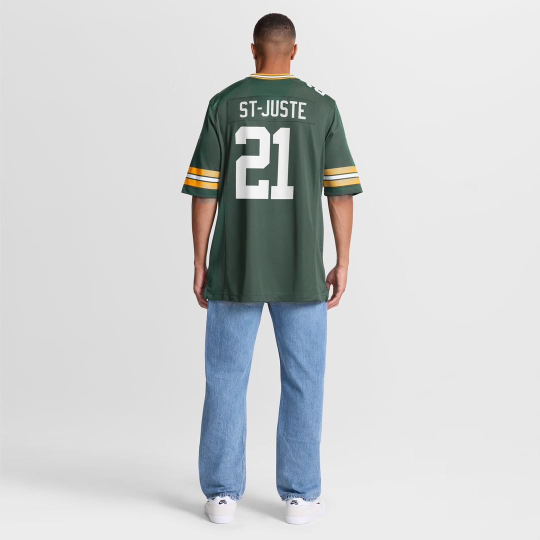 Green Bay Packers Benjamin St-Juste Green Team Game Jersey product image 5, provided for visual reference and product detail