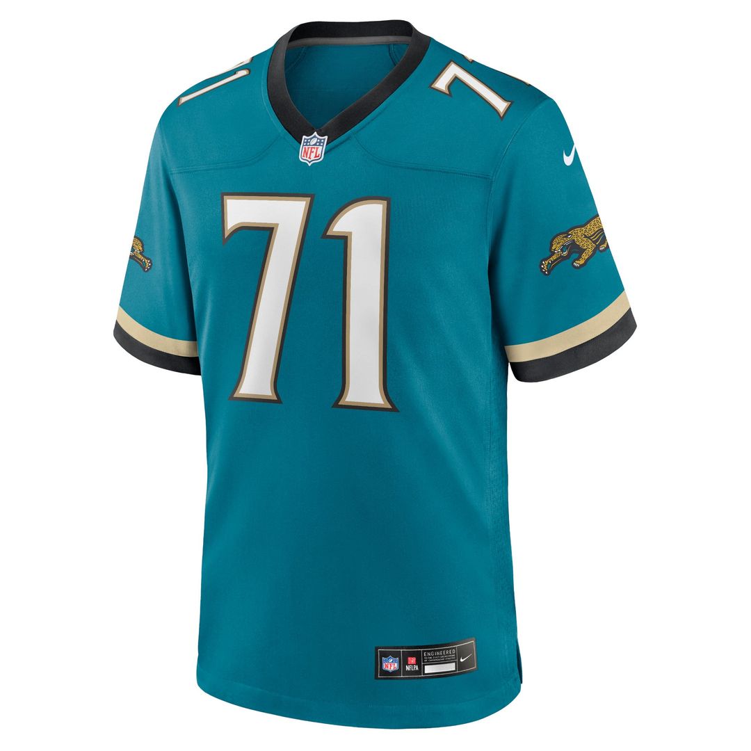 Jacksonville Jaguars Tony Boselli Teal Prowler Throwback Retired Player Game Jersey product image 2, provided for visual