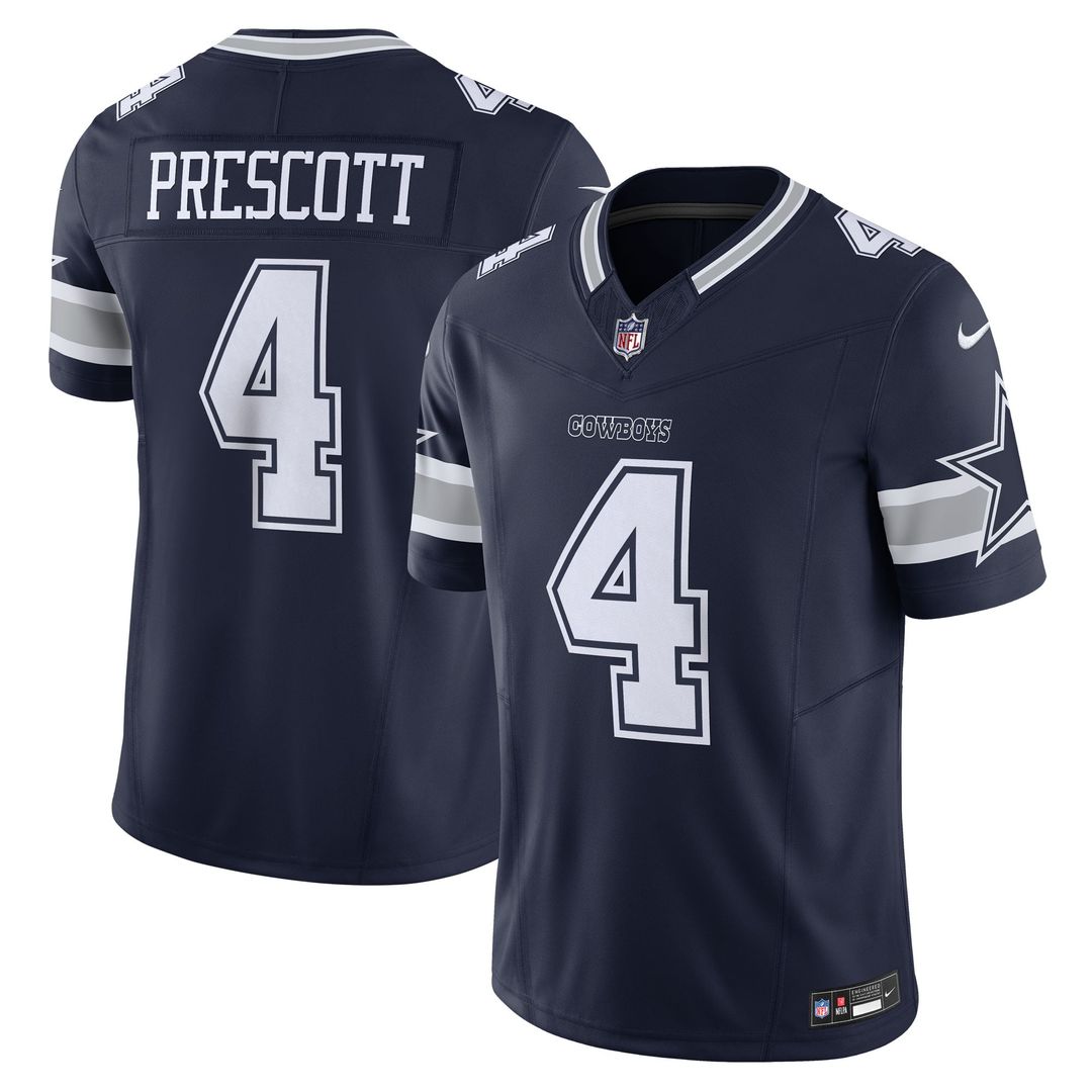 Dallas Cowboys Dak Prescott Navy Vapor F.U.S.E. Limited Jersey product image 1, provided for visual reference and product