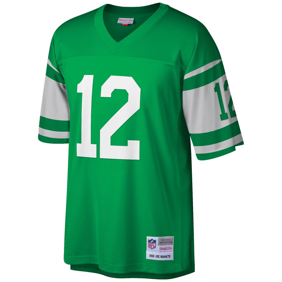 New York Jets Joe Namath Green Big & Tall 1968 Retired Player Replica Jersey product image 2, provided for visual reference