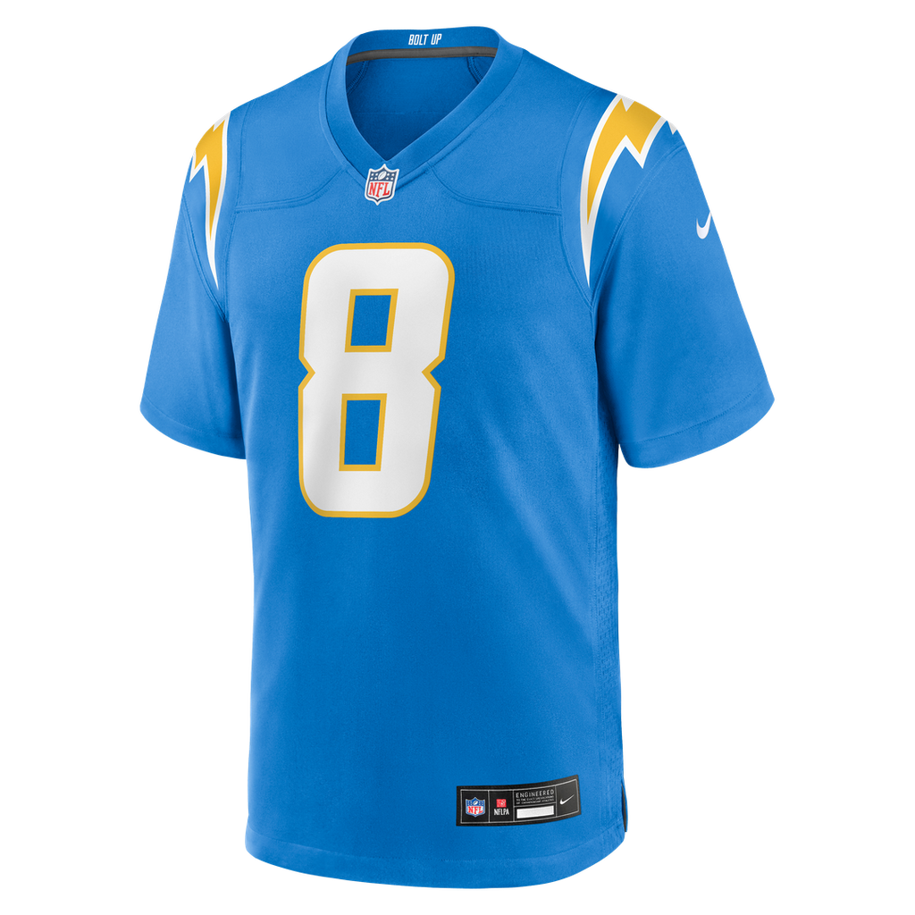 Los Angeles Chargers Omarion Hampton Powder Blue Team Game Jersey product image 2, provided for visual reference and product