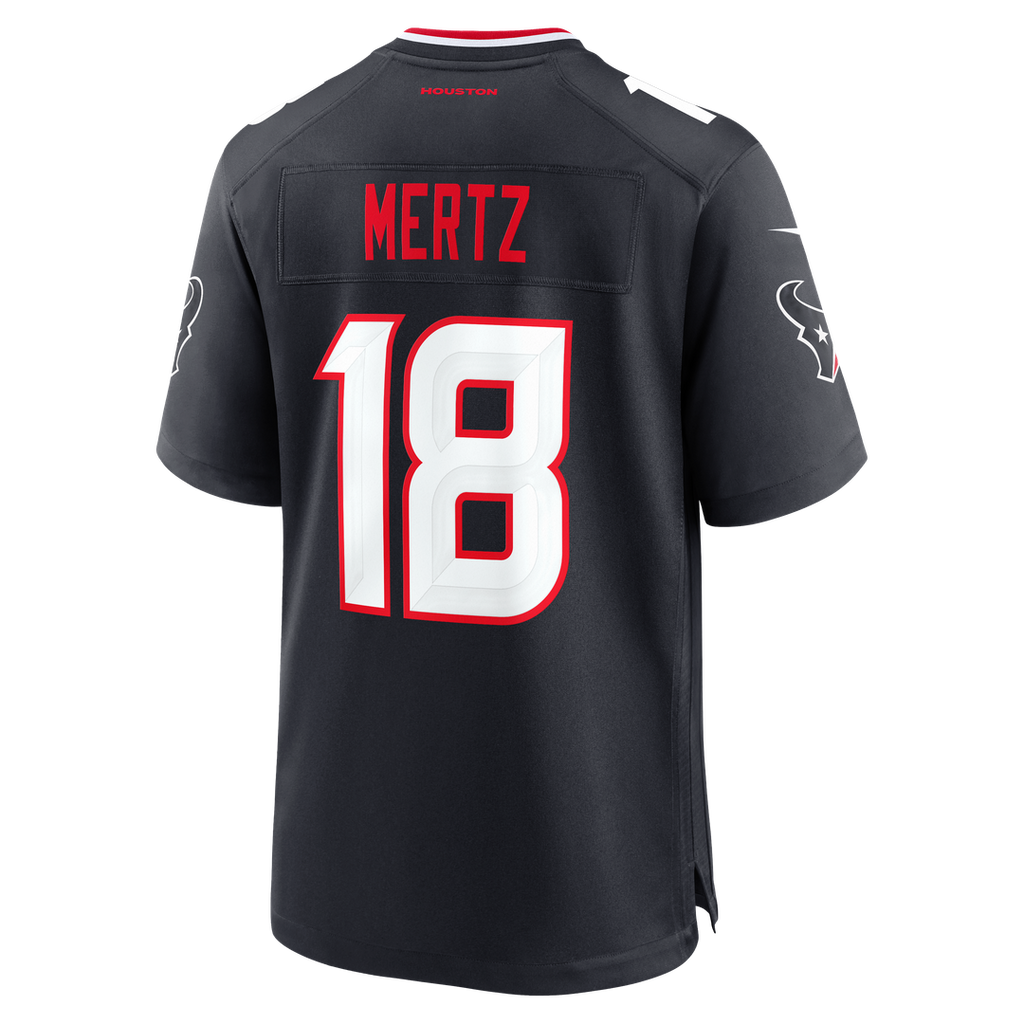 Houston Texans Graham Mertz Navy Team Game Jersey product image 3, provided for visual reference and product detail review