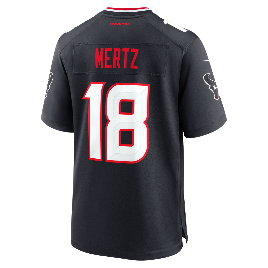 Houston Texans Graham Mertz Navy Team Game Jersey product image 3, provided for visual reference and product detail review