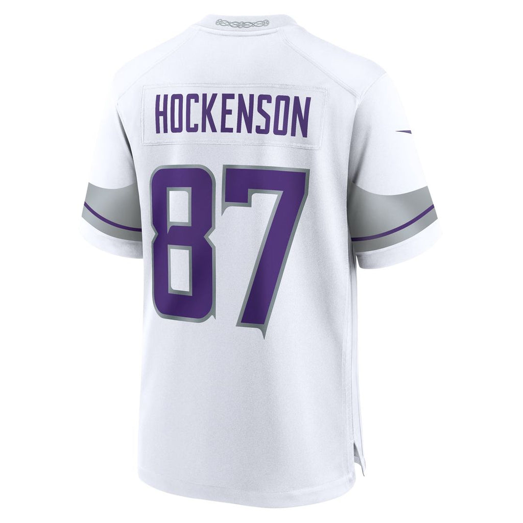 Minnesota Vikings T.J. Hockenson White Alternate Game Player Jersey product image 3, provided for visual reference and