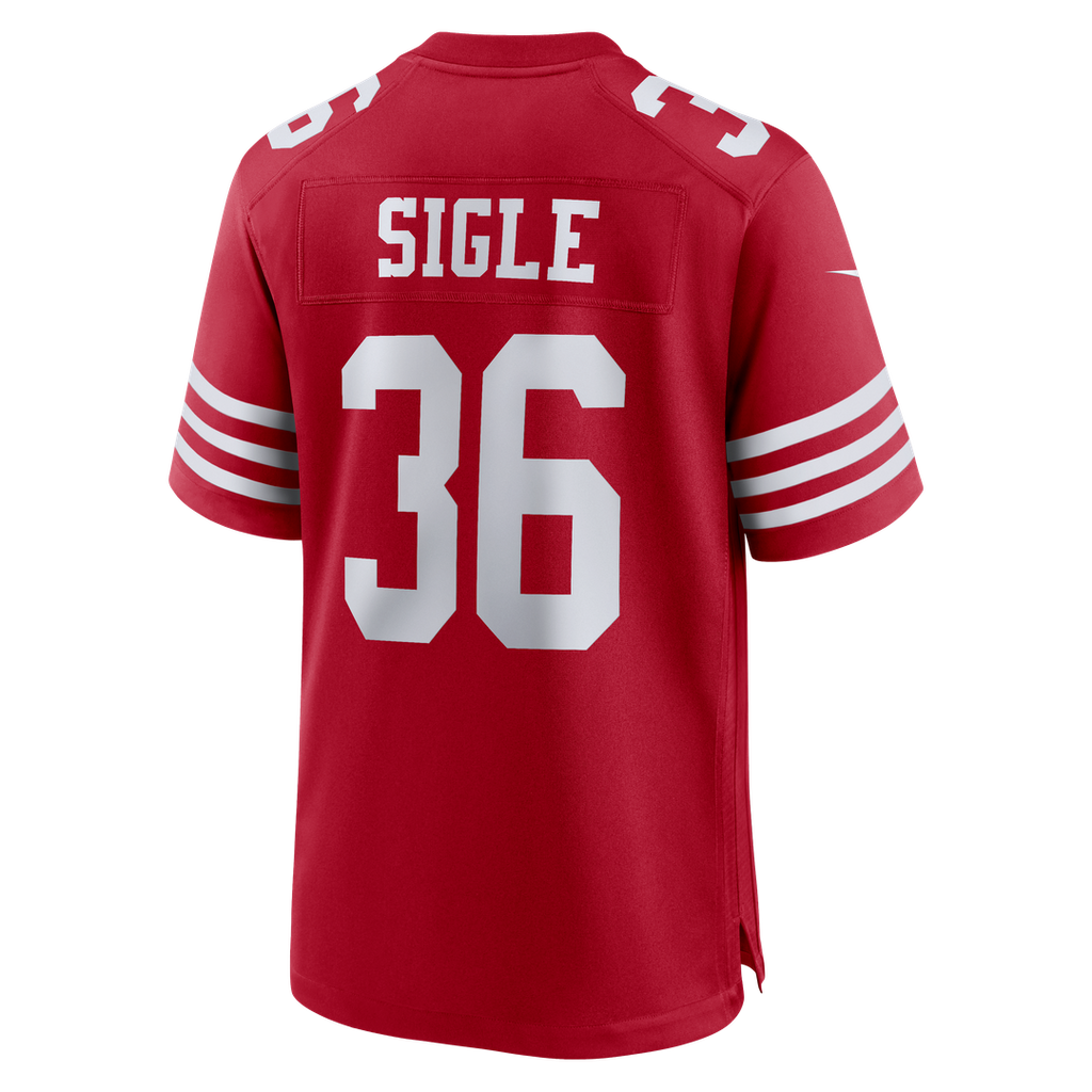 San Francisco 49ers Marques Sigle Scarlet Team Game Jersey product image 3, provided for visual reference and product detail