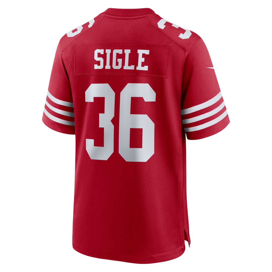 San Francisco 49ers Marques Sigle Scarlet Team Game Jersey product image 3, provided for visual reference and product detail