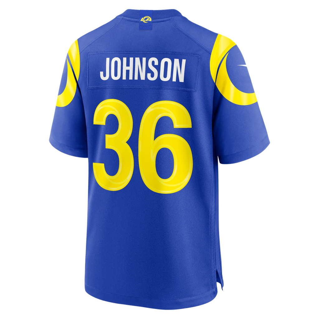 Los Angeles Rams Alex Johnson Royal Team Game Jersey product image 3, provided for visual reference and product detail review