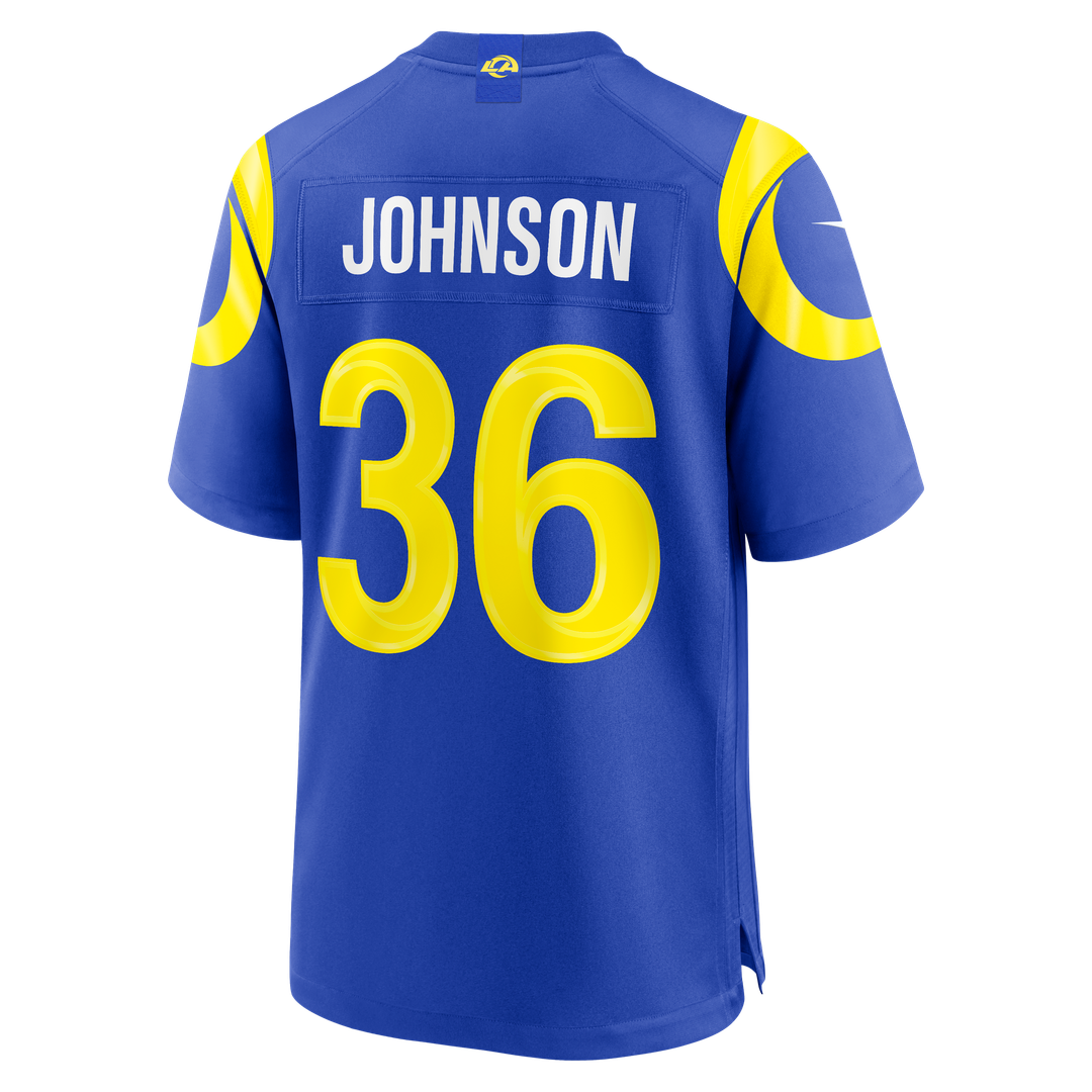 Los Angeles Rams Alex Johnson Royal Team Game Jersey product image 3, provided for visual reference and product detail review
