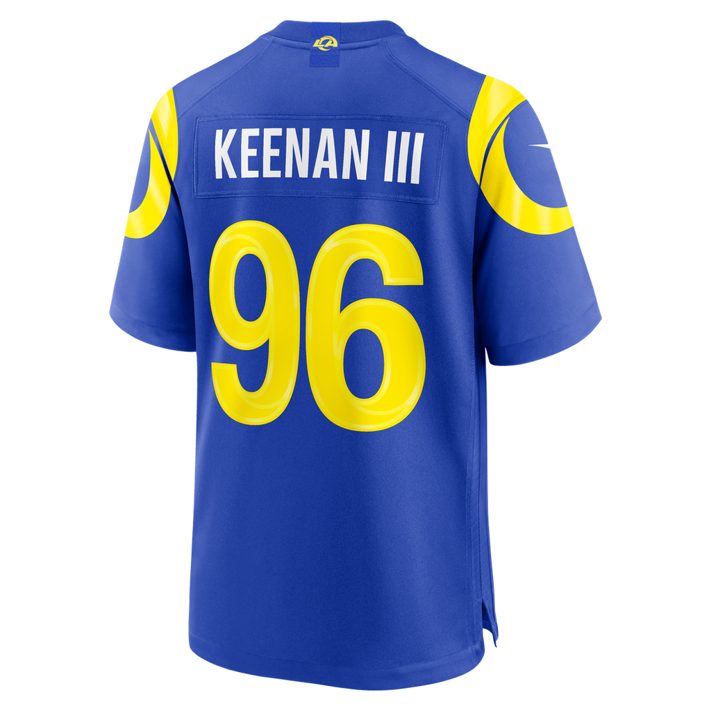 Los Angeles Rams Tim Keenan III Royal Team Game Jersey product image 3, provided for visual reference and product detail