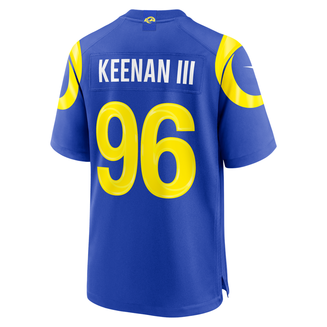 Los Angeles Rams Tim Keenan III Royal Team Game Jersey product image 3, provided for visual reference and product detail