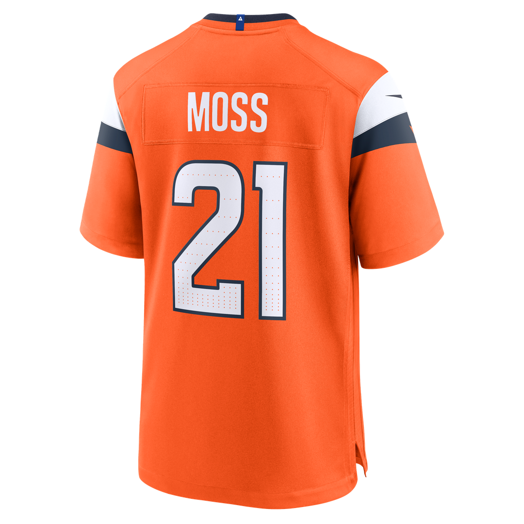 Denver Broncos Riley Moss Orange Team Game Jersey product image 3, provided for visual reference and product detail review