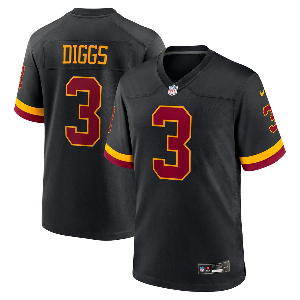 Washington Commanders Stefon Diggs Black Alternate Game Jersey product image 1, provided for visual reference and product