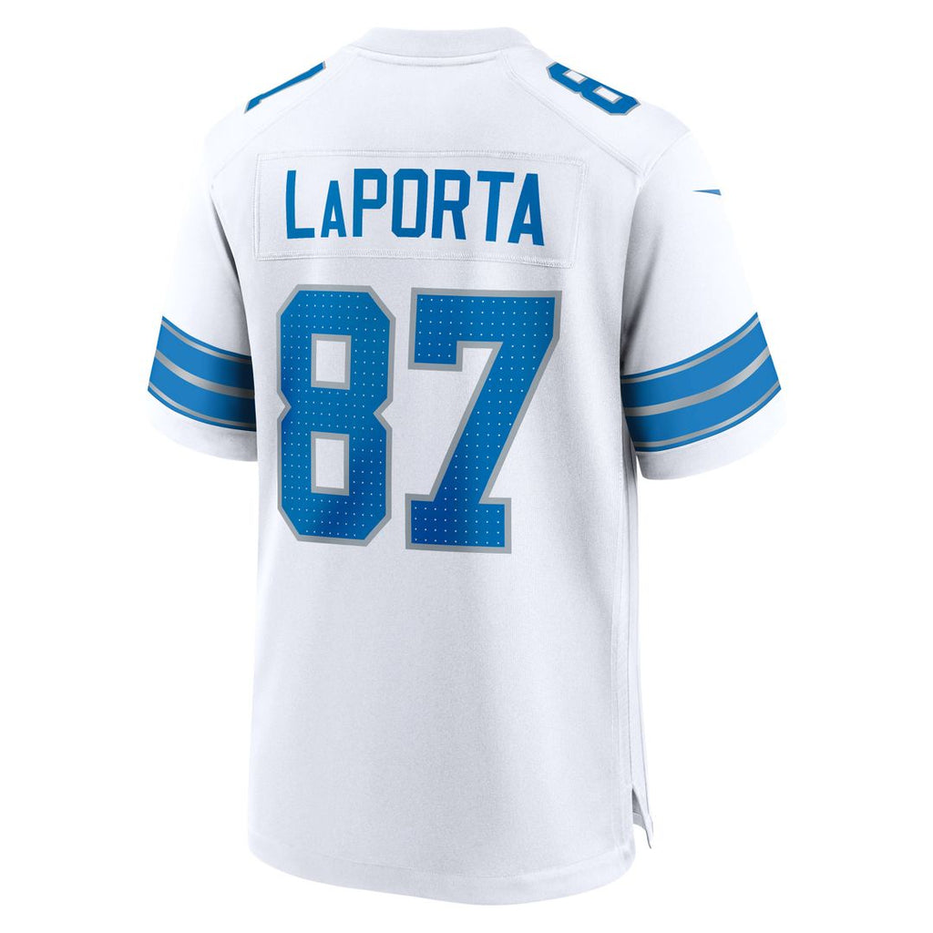 Detroit Lions Sam LaPorta White White Game Jersey product image 6, provided for visual reference and product detail review