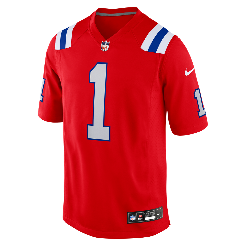 New England Patriots A.J. Brown Red Game Jersey product image 8, provided for visual reference and product detail review