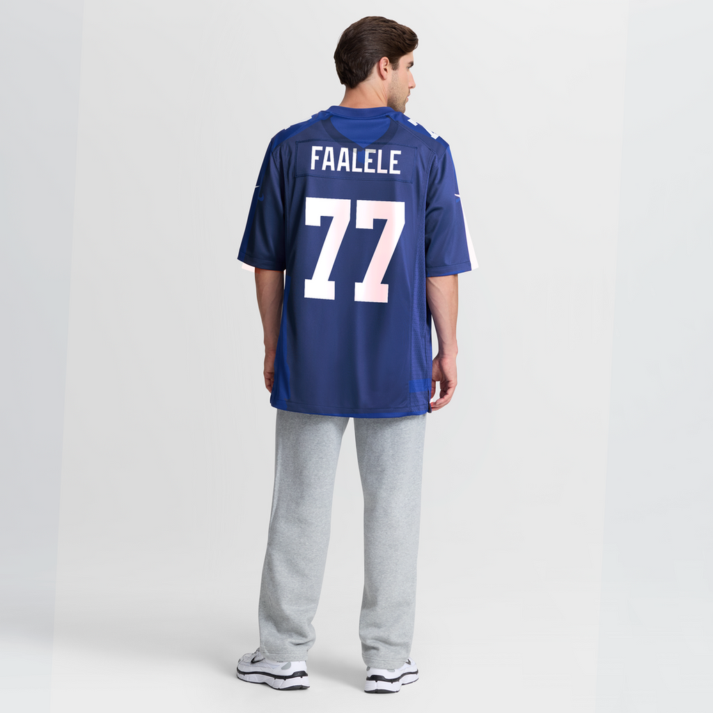 New York Giants Daniel Faalele Royal Team Game Jersey product image 3, provided for visual reference and product detail