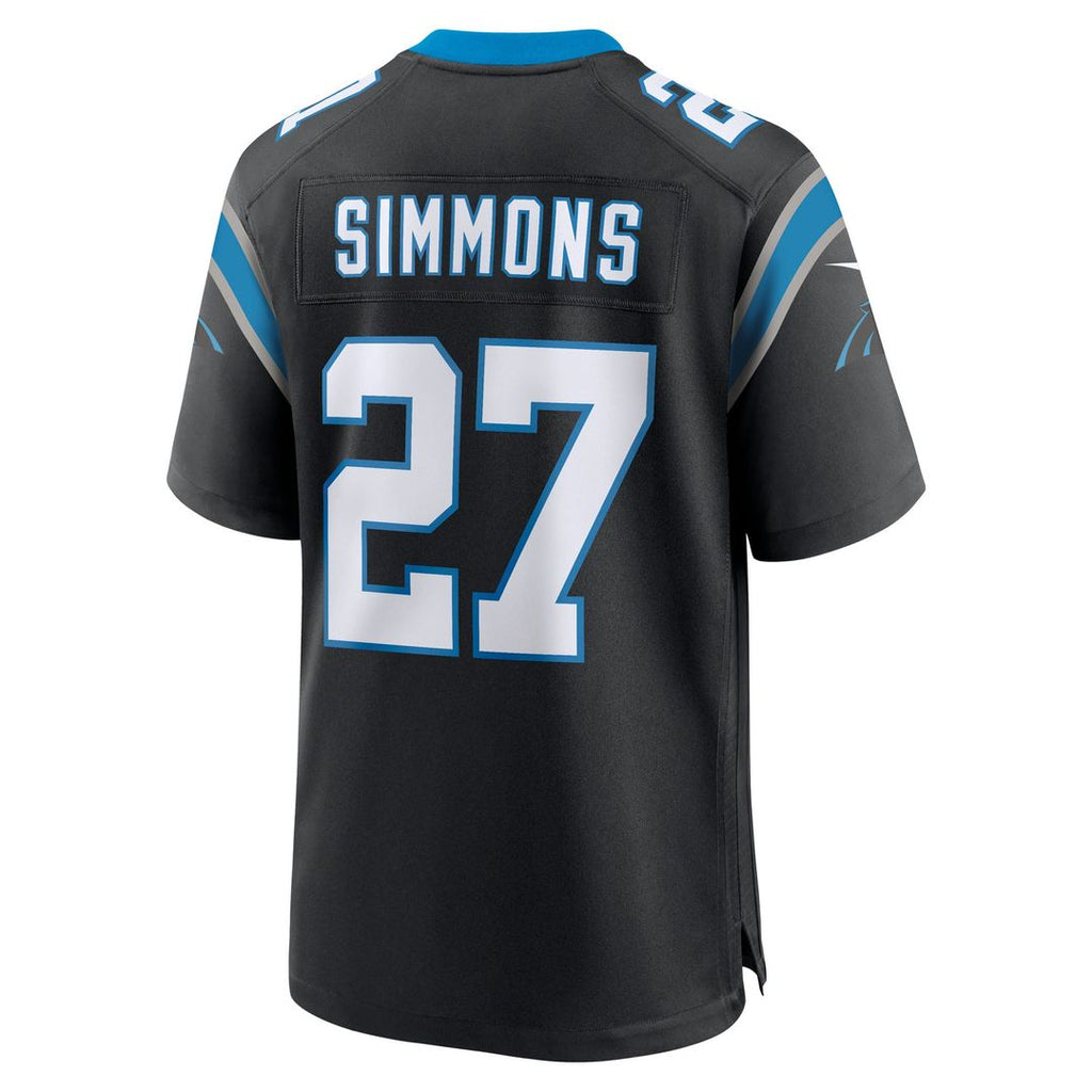 Carolina Panthers Isaiah Simmons Black Team Game Jersey product image 3, provided for visual reference and product detail
