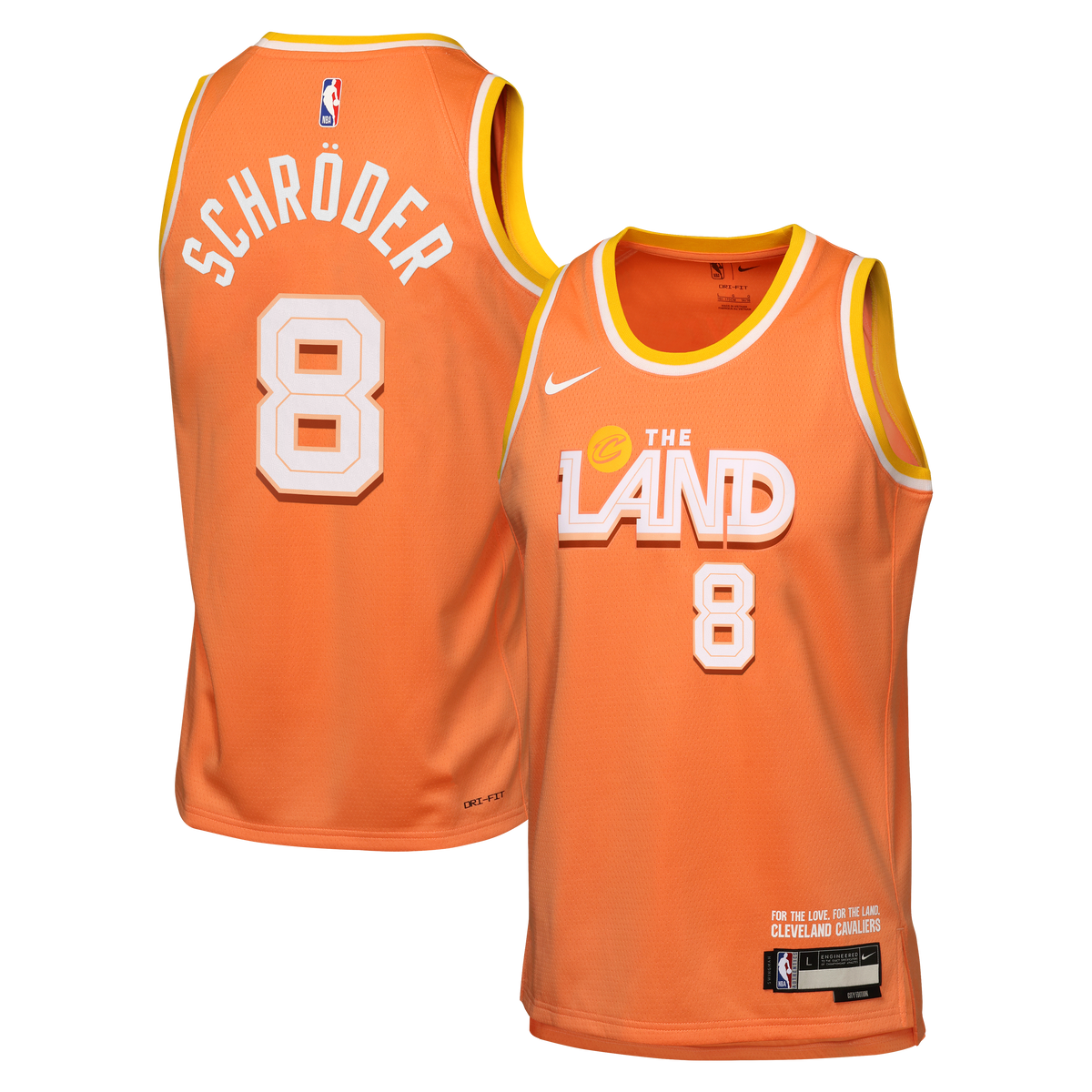 Dennis Schröder Cleveland Cavaliers 2025/26 City Edition Swingman Jersey - Orange - Youth product image 1, provided for