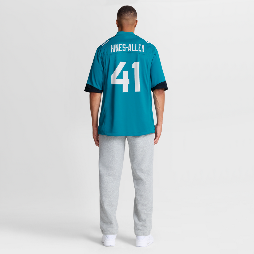 Jacksonville Jaguars Josh Hines-Allen Teal Player Game Jersey product image 8, provided for visual reference and product