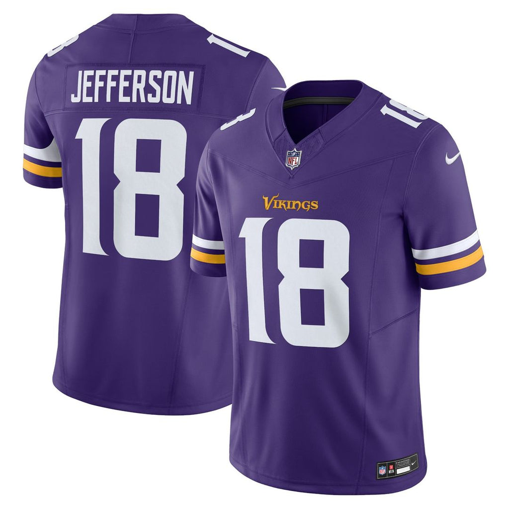 Minnesota Vikings Justin Jefferson Purple Vapor F.U.S.E. Limited Jersey product image 1, provided for visual reference and