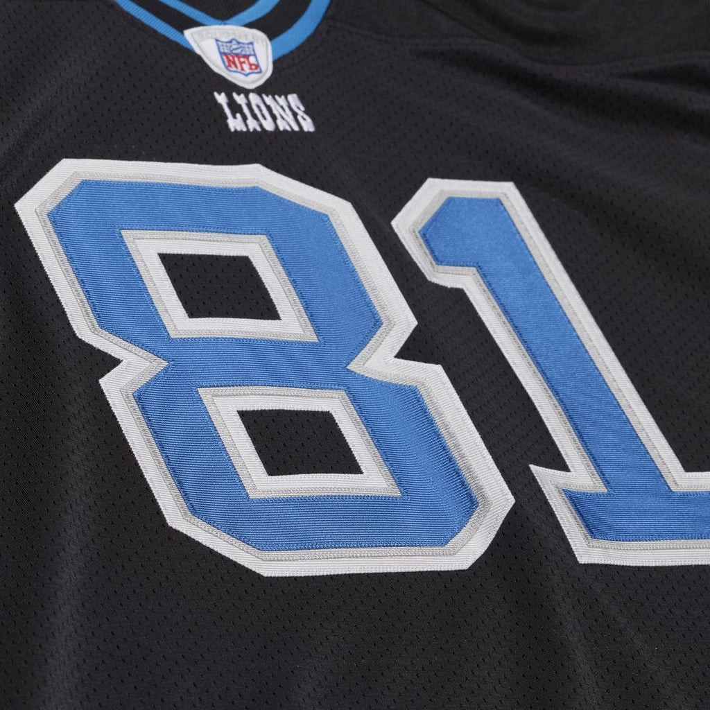 Detroit Lions Calvin Johnson Black 2007 Authentic Throwback Jersey product image 4, provided for visual reference and