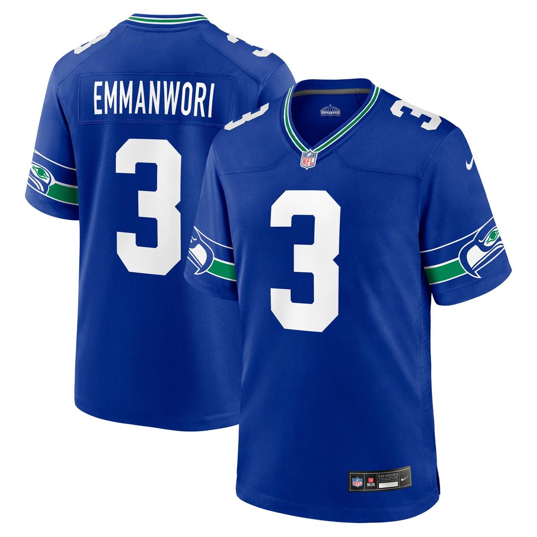 Seattle Seahawks Nick Emmanwori College Navy Team Game Jersey product image 16, provided for visual reference and product