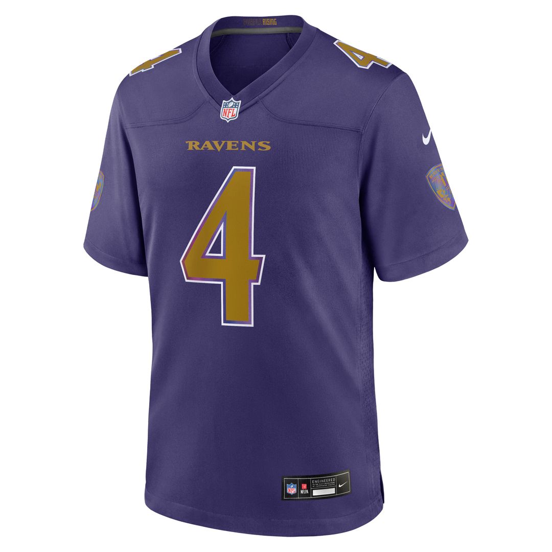 Baltimore Ravens Zay Flowers Purple Alternate Game Jersey product image 5, provided for visual reference and product detail