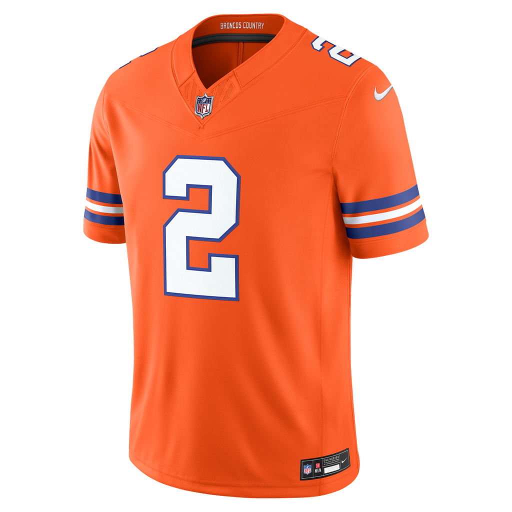 Denver Broncos Pat Surtain II Orange Alternate Mile High Collection 1977 Throwback Vapor F.U.S.E. Stitched Limited Jersey